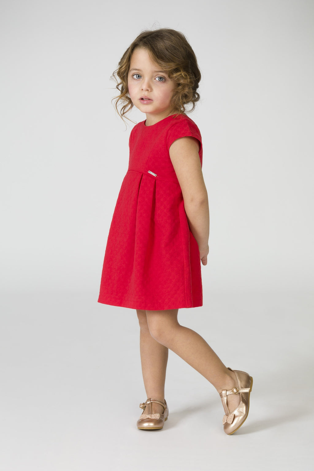 Vestido bebé rojo niña modelo look navideño